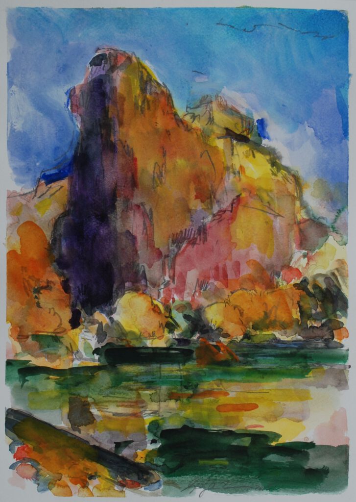 Rheingrafenstein | Aquarell | 32 x 40 cm | 2015